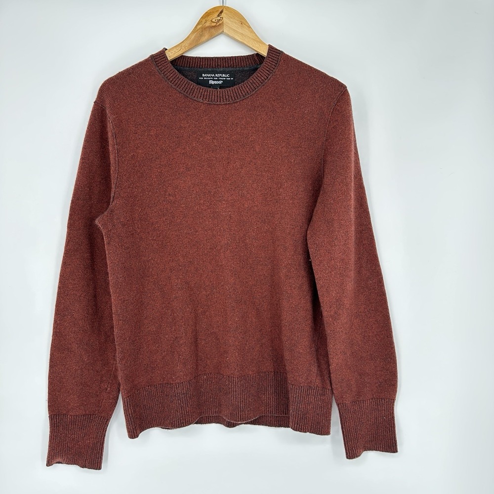Banana Republic crewneck sweater fine knit texture rust-red filpucci medium